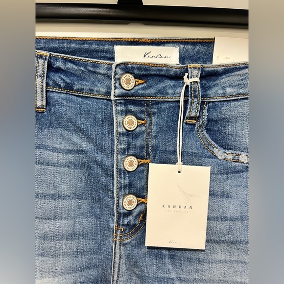 New NWT KanCan jeans distressed 13/30 high rise  ankle skinny - Picture 3 of 12
